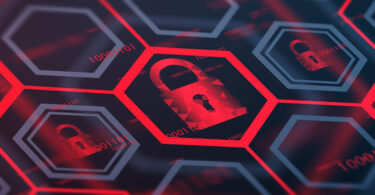 Red and gray online security digital button background. Cyber security and identification concept.