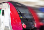 Modern Fast Passenger Train. Motion effect.