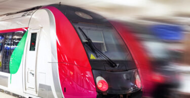 Modern Fast Passenger Train. Motion effect.